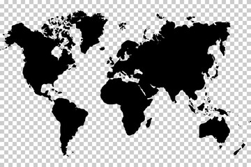 Obraz premium World map vector illustration flat design isolated on transparent background