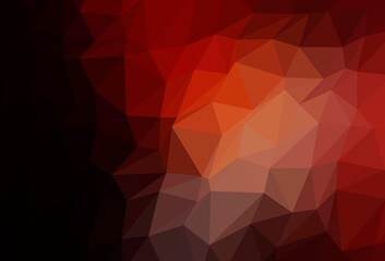 Dark Red vector shining triangular pattern.