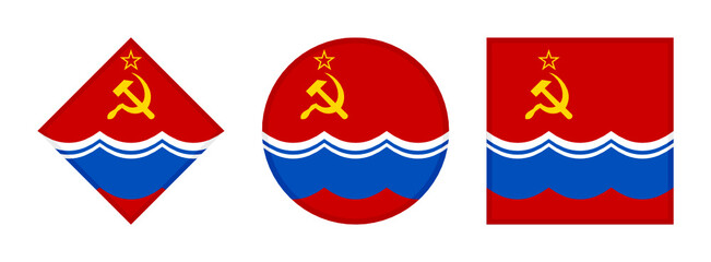 estonian soviet socialist republic flag icon set. isolated on white background
