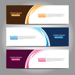 Vector abstract design web banner template. Web Design Elements - Header Design. Abstract geometric web banner template on grey background.Modern banner.