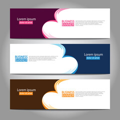 Vector abstract design web banner template. Web Design Elements - Header Design. Abstract geometric web banner template on grey background.Modern banner.