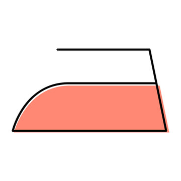 Red iron flat icon isolated on white background. Ironing symbol. Machine vector illustration