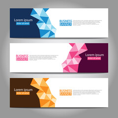 Fototapeta premium Vector abstract design web banner template. Web Design Elements - Header Design. Abstract geometric web banner template on grey background.Modern banner.