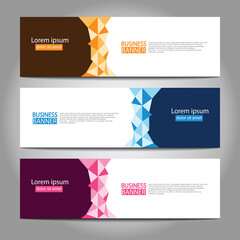 Fototapeta premium Vector abstract design web banner template. Web Design Elements - Header Design. Abstract geometric web banner template on grey background.Modern banner.