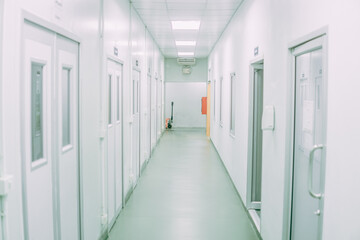 Empty hallway in the factory