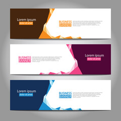 Vector abstract design web banner template. Web Design Elements - Header Design. Abstract geometric web banner template on grey background.Modern banner.