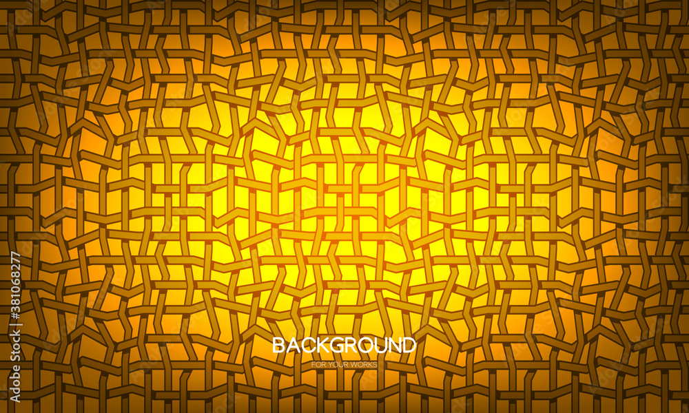 Poster yellow background with wrought patterns. for use in all types of design work.