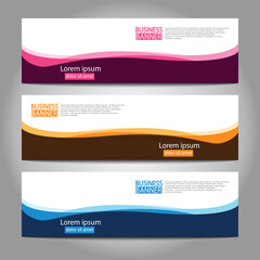 Vector abstract design web banner template. Web Design Elements - Header Design. Abstract geometric web banner template on grey background.Modern banner.