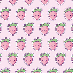 pattern with strawberries, patch style