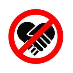 No handshake vector icon. Flat.No handshake pictogram isolated on white background. vector illustration