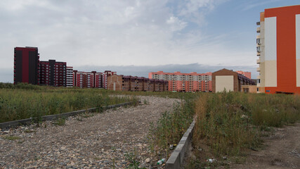 Fototapeta premium New residential area. Modern architecture. Ust-Kamenogorsk (Kazakhstan)