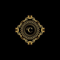 Letter C Luxury Ornament Logo. Monogram Crest Initial Letter Vector Design.