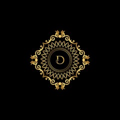 Letter D Luxury Ornament Logo. Monogram Crest Initial Letter Vector Design.