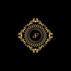 Letter F Luxury Ornament Logo. Monogram Crest Initial Letter Vector Design.