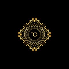 Letter G Luxury Ornament Logo. Monogram Crest Initial Letter Vector Design.