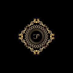 Letter J Luxury Ornament Logo. Monogram Crest Initial Letter Vector Design.