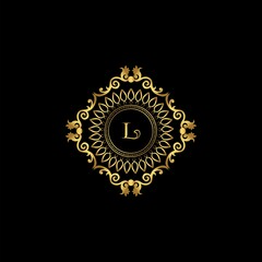 Letter L Luxury Ornament Logo. Monogram Crest Initial Letter Vector Design.