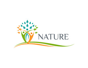 Nature Leaf logo design illustration.