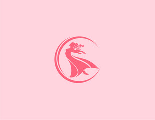 Modern dancer logo design illustration