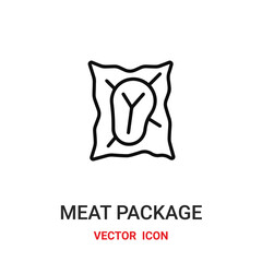 Meat package vector icon. Modern, simple flat vector illustration for website or mobile app.Meat symbol, logo illustration. Pixel perfect vector graphics