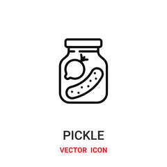Pickle vector icon. Modern, simple flat vector illustration for website or mobile app.Cucumber pickle and canned cucumber symbol, logo illustration. Pixel perfect vector graphics	