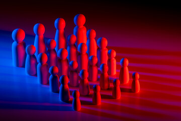 Career ladder concept. Career growth within company. Gradual growth symbolizes promotion. People...