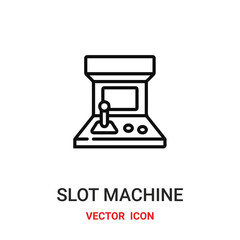 Slot machine vector icon. Modern, simple flat vector illustration for website or mobile app.Jackpot or casino symbol, logo illustration. Pixel perfect vector graphics	