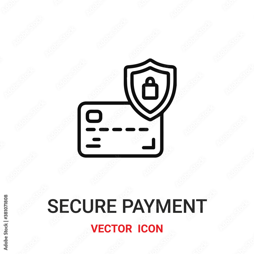 Poster payment secure vector icon. modern, simple flat vector illustration for website or mobile app.card c