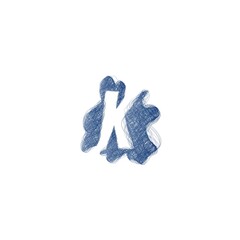 Scribble Negative Space Letter K logo. Alphabet logotype vector design