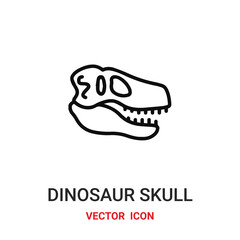 Dinosaur skull vector icon. Modern, simple flat vector illustration for website or mobile app.Dinosaur head symbol, logo illustration. Pixel perfect vector graphics