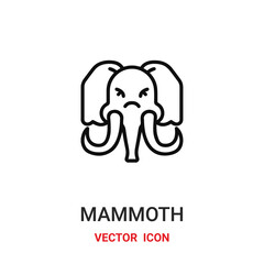 Mammoth vector icon. Modern, simple flat vector illustration for website or mobile app.Elephant symbol, logo illustration. Pixel perfect vector graphics