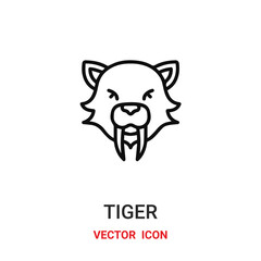 Tiger vector icon. Modern, simple flat vector illustration for website or mobile app.Tiger symbol, logo illustration. Pixel perfect vector graphics	