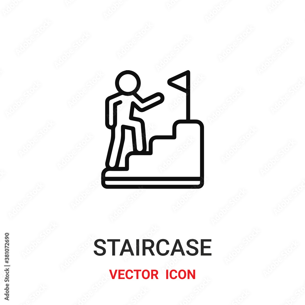 Poster staircase icon vector symbol. staircase symbol icon vector for your design. modern outline icon for 