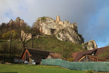 Ruins of Lednica castle in west Slovakia