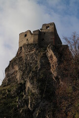 Ruins of Lednica castle in west Slovakia
