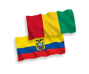 Flags of Guinea and Ecuador on a white background