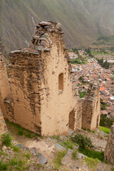 Ollantaytambo Archaeological Site, Pinkuylluna Inca ruins, Peru