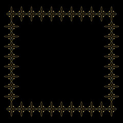 Abstract square gold frame. Festive banner. Vector illustration EPS10