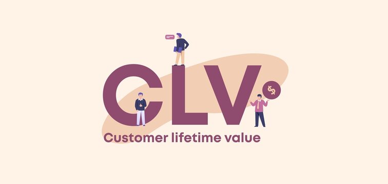 CLV Customer Lifetime Value. Technology Of Ecommerce Trade And Successful Financial Income Distribution Corporate Business Protection Of Retail Product Industrial Loans And Countering Vector Crisis.