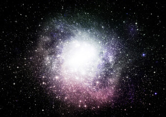 Stars, dust and gas nebula in a far galaxy