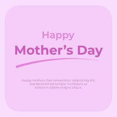 Happy Mothers day greeting card. Vector holiday illustration. I love you mom.