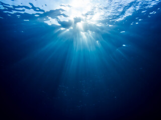 Fototapeta na wymiar underwater scene with rays of light