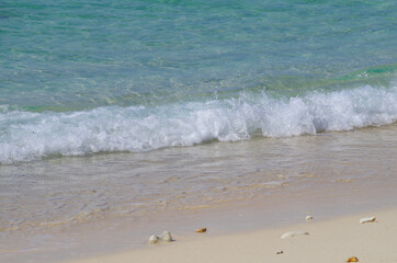 The Sea and Waves of Miyako Island in Okinawa, Japan