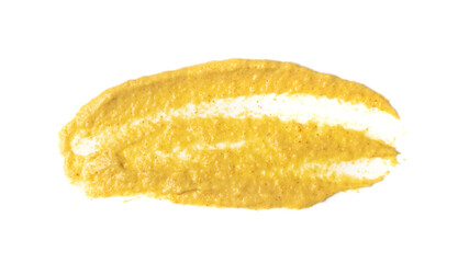 Mustard Sauce Splash Isolated, Smeared Dijon Honey Cream
