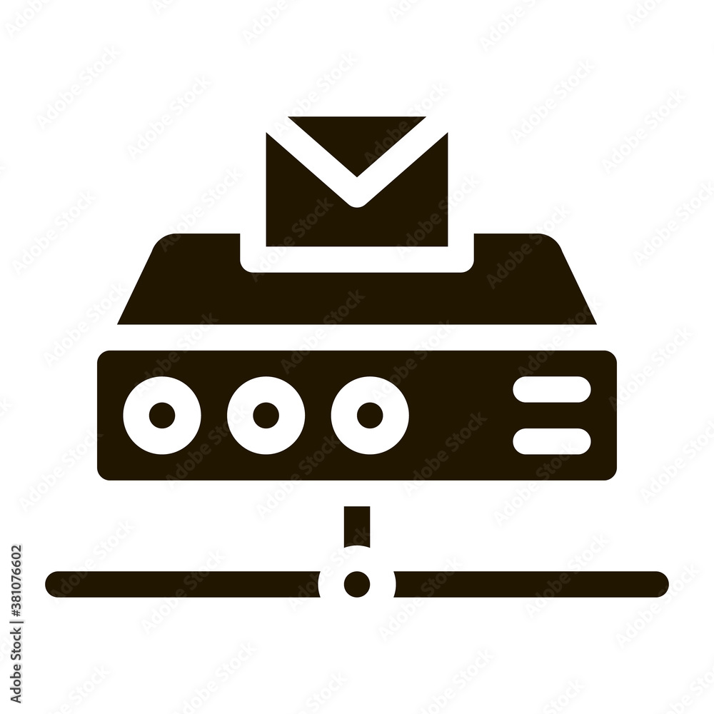 Poster messaging digital technology glyph icon vector. messaging digital technology sign. isolated symbol i