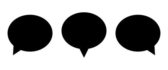 Set of black speech bubbles