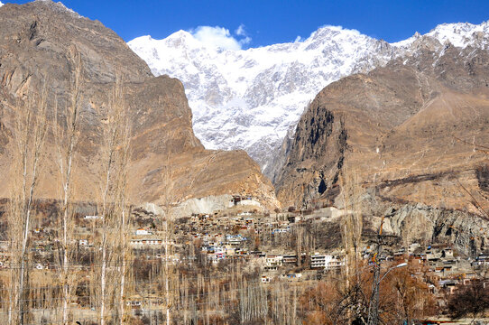 Village on the high altitude in the Karakoram mountains range