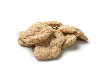 Raw Dehydrated Soy Meat or Soya Chunks Isolated