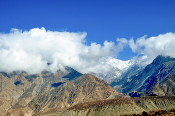 Rakaposhi peak in the Karakoram mountains range 