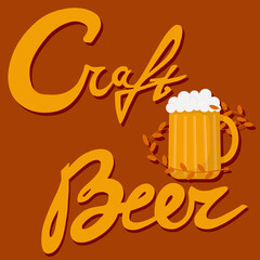 Vector illustration: logo for craft beer. Design for alcohol menu.